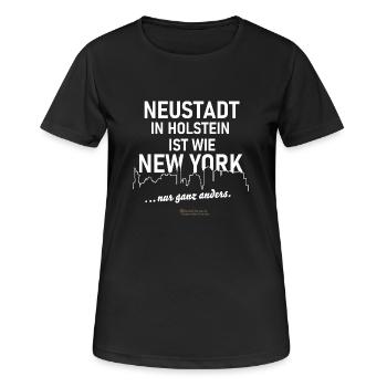 Neustadt in Holstein - Frauen T-Shirt atmungsaktiv - Schwarz - Vorne - AI Model Female 172 light (172cm)