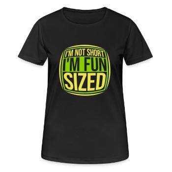 Not short fun sized - Frauen T-Shirt atmungsaktiv - Schwarz - Vorne - AI Model Female 172 light (172cm)