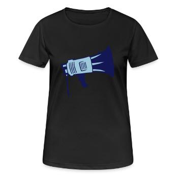 Demonstration Propaganda Megafon Symbol - Frauen T-Shirt atmungsaktiv - Schwarz - Vorne - AI Model Female 172 light (172cm)