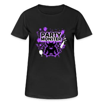 Monstre de fête violet - T-shirt respirant Femme - noir - Devant - AI Model Female 172 light (172cm)