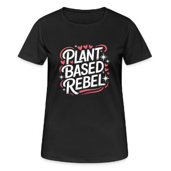 Végétarien Végétalien Végétarien Végétarien - T-shirt respirant Femme - noir - Devant - AI Model Female 172 light (172cm)