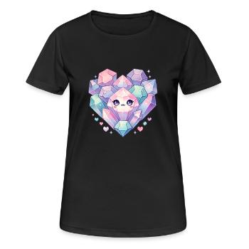 Cristaux - T-shirt respirant Femme - noir - Devant - AI Model Female 172 light (172cm)