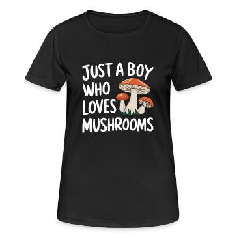 Pilz Pilze Funghi Champignon - Frauen T-Shirt atmungsaktiv - Schwarz - Vorne - AI Model Female 172 light (172cm)