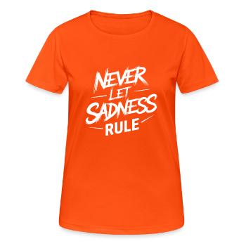 Ne laissez pas la tristesse régner l’emporter - T-shirt respirant Femme - orange néon - Devant - AI Model Female 172 dark (172cm)