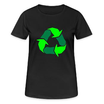 Symbole de recyclage Green Arrows Recyclage des déchets - T-shirt respirant Femme - noir - Devant - AI Model Female 172 light (172cm)