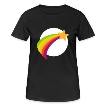 Glücksbärchi Regenbogen - Frauen T-Shirt atmungsaktiv - Schwarz - Vorne - AI Model Female 172 light (172cm)