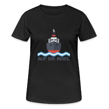 Auf die Insel - Frauen T-Shirt atmungsaktiv - Schwarz - Vorne - AI Model Female 172 light (172cm)
