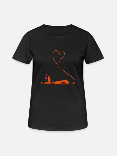 podi love - Frauen T-Shirt atmungsaktiv - Schwarz