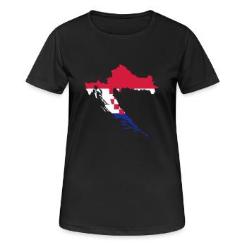 Kroatien - Frauen T-Shirt atmungsaktiv - Schwarz - Vorne - AI Model Female 172 light (172cm)