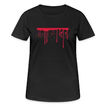 Gouttes de sang ligne soulignée - T-shirt respirant Femme - noir - Devant - AI Model Female 172 light (172cm)