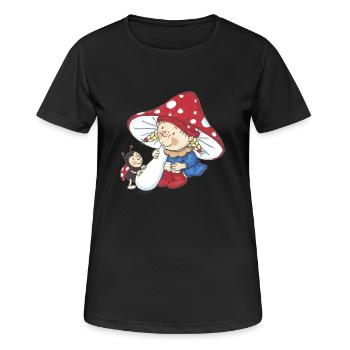 Wichtel_06 - Frauen T-Shirt atmungsaktiv - Schwarz - Vorne - AI Model Female 172 light (172cm)