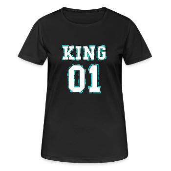 King - Queen Couple Design - Women's Breathable T-Shirt - black - Front - AI Model Female 172 light (172cm)