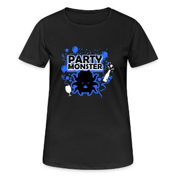 Monstre de fête bleu - T-shirt respirant Femme - noir - Devant - AI Model Female 172 light (172cm)