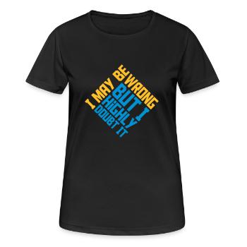 Je peux me tromper - T-shirt respirant Femme - noir - Devant - AI Model Female 172 light (172cm)