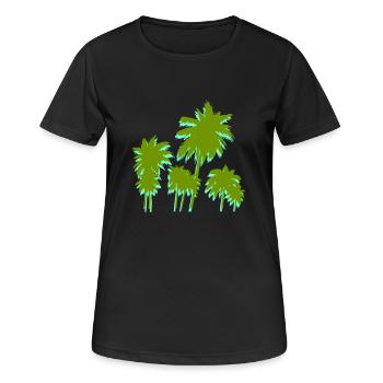 Palmiers - T-shirt respirant Femme - noir - Devant - AI Model Female 172 light (172cm)