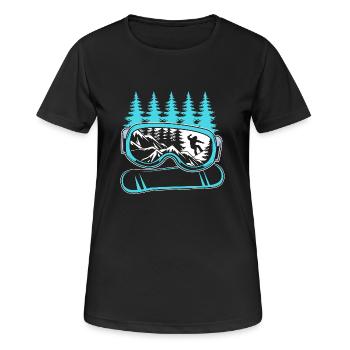 Snowboard Snowboard Vacances snowboard Snowboarders - T-shirt respirant Femme - noir - Devant - AI Model Female 172 light (172cm)