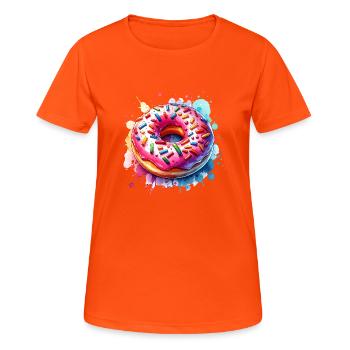 Donut - Frauen T-Shirt atmungsaktiv - Neonorange - Vorne - AI Model Female 172 dark (172cm)