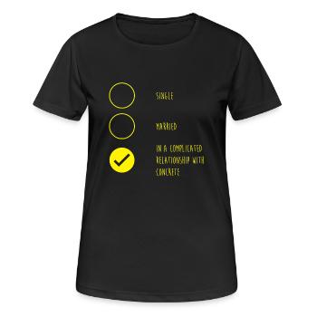 Beton Betonfertiger Betonmischer - Frauen T-Shirt atmungsaktiv - Schwarz - Vorne - AI Model Female 172 light (172cm)