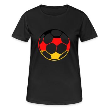 Deutschland Fußball - Frauen T-Shirt atmungsaktiv - Schwarz - Vorne - AI Model Female 172 light (172cm)
