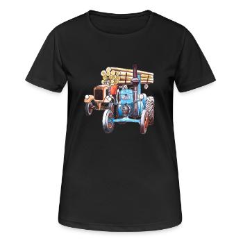 Alte Schlepper - Frauen T-Shirt atmungsaktiv - Schwarz - Vorne - AI Model Female 172 light (172cm)