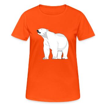Polarbär Eisbär Nordpol - Frauen T-Shirt atmungsaktiv - Neonorange - Vorne - AI Model Female 172 dark (172cm)