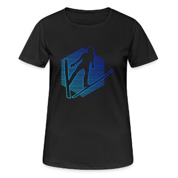Saut à ski Saut à ski Sauteurs à ski Hommes Femmes - T-shirt respirant Femme - noir - Devant - AI Model Female 172 light (172cm)