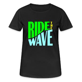Ride the Wave plotter - Frauen T-Shirt atmungsaktiv - Schwarz - Vorne - AI Model Female 172 light (172cm)