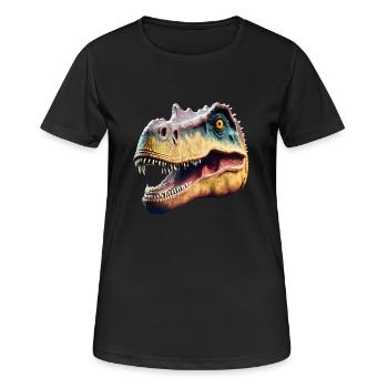 Dinokopf - Dinosaurierkopf - Frauen T-Shirt atmungsaktiv - Schwarz - Vorne - AI Model Female 172 light (172cm)