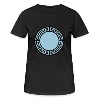 Griechisches Symbol Kreis Sparta - Frauen T-Shirt atmungsaktiv - Schwarz - Vorne - AI Model Female 172 light (172cm)