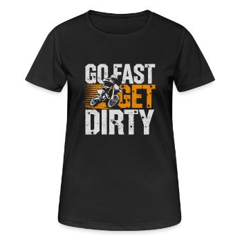 Vitesse et saleté combinées - T-shirt respirant Femme - noir - Devant - AI Model Female 172 light (172cm)