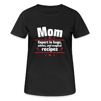Mama: Expertin für Umarmungen, Ratschläge - Frauen T-Shirt atmungsaktiv - Schwarz - Vorne - AI Model Female 172 light (172cm)