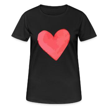 heart - Women's Breathable T-Shirt - black - Front - AI Model Female 172 light (172cm)