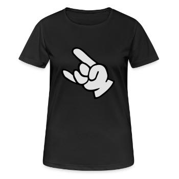 rock n roll hand fork - Frauen T-Shirt atmungsaktiv - Schwarz - Vorne - AI Model Female 172 light (172cm)