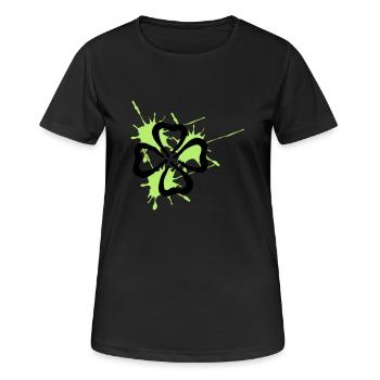 kleeblatt - Frauen T-Shirt atmungsaktiv - Schwarz - Vorne - AI Model Female 172 light (172cm)