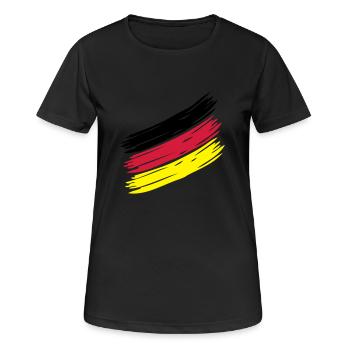 NATION Stripes - CHOOSE UR OWN COUNTRY COLORS! - Frauen T-Shirt atmungsaktiv - Schwarz - Vorne - AI Model Female 172 light (172cm)