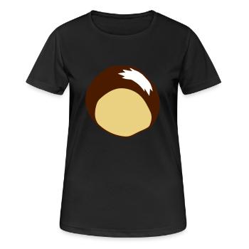 eine einzelne kastanie herbst jahreszeit sammeln d - Frauen T-Shirt atmungsaktiv - Schwarz - Vorne - AI Model Female 172 light (172cm)