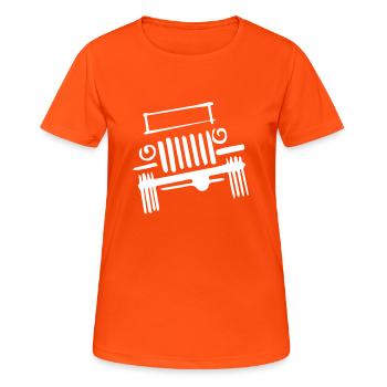 Vieille Jeep - T-shirt respirant Femme - orange néon - Devant - AI Model Female 172 dark (172cm)