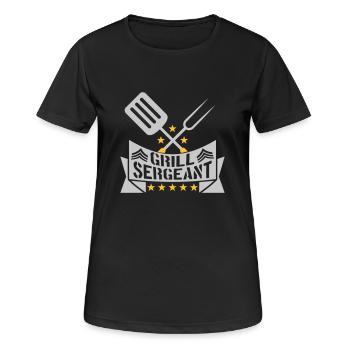 Grill Sergent Barbecue Grillfest - T-shirt respirant Femme - noir - Devant - AI Model Female 172 light (172cm)