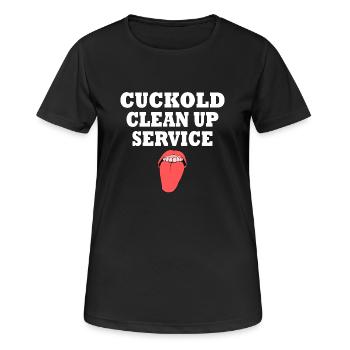 Cuckold clean up service - Women's Breathable T-Shirt - black - Front - AI Model Female 172 light (172cm)