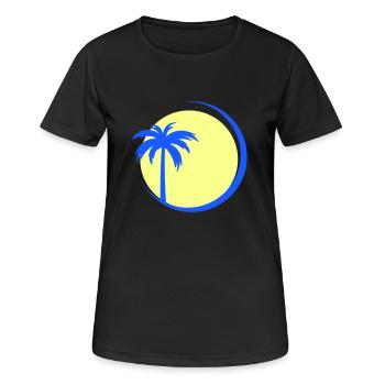 palmier - T-shirt respirant Femme - noir - Devant - AI Model Female 172 light (172cm)