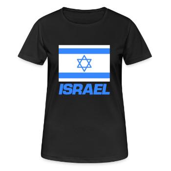 israel fahne - Frauen T-Shirt atmungsaktiv - Schwarz - Vorne - AI Model Female 172 light (172cm)