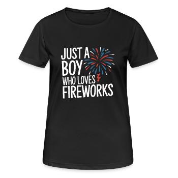 Pyrotechniker Feuerwerk Pyrotechnik - Frauen T-Shirt atmungsaktiv - Schwarz - Vorne - AI Model Female 172 light (172cm)