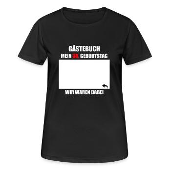 Unterschriften zum 30. Geburtstag - Gästebuch - Frauen T-Shirt atmungsaktiv - Schwarz - Vorne - AI Model Female 172 light (172cm)