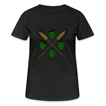 Hopfen und Gerste - Bier - Frauen T-Shirt atmungsaktiv - Schwarz - Vorne - AI Model Female 172 light (172cm)