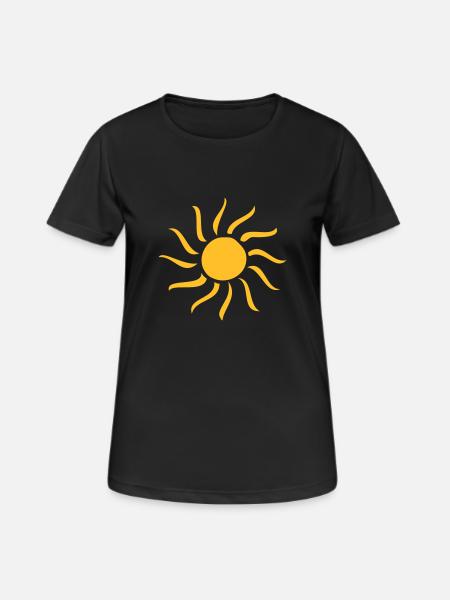 Sonne - Frauen T-Shirt atmungsaktiv - Schwarz