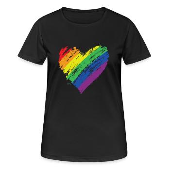 LGBT Rainbow Gay Heart Homosexuality - Women's Breathable T-Shirt - black - Front - AI Model Female 172 light (172cm)