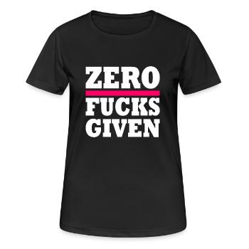 Zero fucks given - T-shirt respirant Femme - noir - Devant - AI Model Female 172 light (172cm)