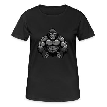 Gorilla Muscles Bodybuilding - Women's Breathable T-Shirt - black - Front - AI Model Female 172 light (172cm)