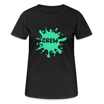 crew klecks - Frauen T-Shirt atmungsaktiv - Schwarz - Vorne - AI Model Female 172 light (172cm)