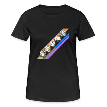 Retro Minimalist Polyhedral Dice Set Tabletop RPGP - Women's Breathable T-Shirt - black - Front - AI Model Female 172 light (172cm)